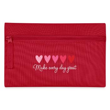 Make Every Day Great Hearts Teacher Shirt - Pencil Case - red - Front