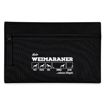 Mein Weimaraner - zuhause klappts - Federtasche - Schwarz - Vorne
