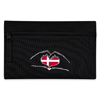 J’adore le Danemark - coeur mains - Trousse - noir - Devant