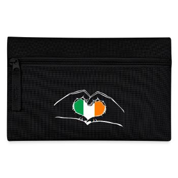 J’adore l’Irlande - coeur mains - Trousse - noir - Devant