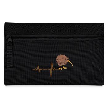 Heartbeat Kiwi NZ Nouvelle-Zélande cadeau - Trousse - noir - Devant