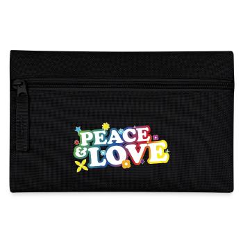 Peace and Love - Pencil Case - black - Front