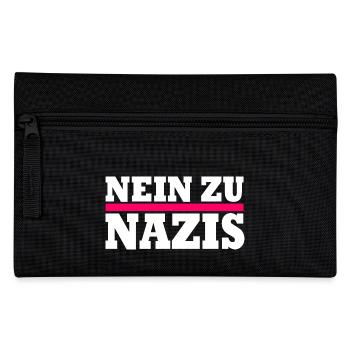 Nein zu nazis - Federtasche - Schwarz - Vorne