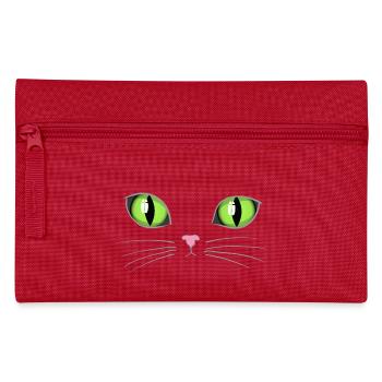 Cat green eyes - Pencil Case - red - Front