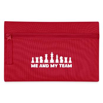 Schach coole Sprüche Team Schachfiguren Symbol - Federtasche - Rot - Vorne