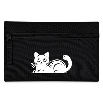Cute Cat Drawing - Pencil Case - black - Front