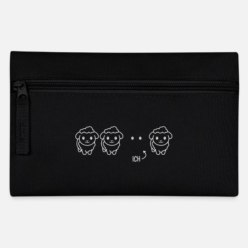 Lustige Schafe - Augen - Ich - Schwarzes Schaf - Federtasche - Schwarz