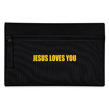 Jesus loves you - Federtasche - Schwarz - Vorne