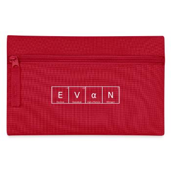 Evan Nom Prénom Chimie Éléments du tableau périodique - Trousse - rouge - Devant