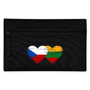 Tschechien Litauen Flagge Herz used - Federtasche - Schwarz - Vorne