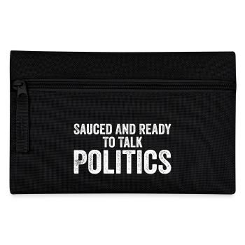 Mit Soße und bereit, über Politik zu sprechen - Federtasche - Schwarz - Vorne