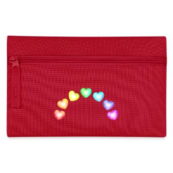 Colorful Hearts Soap Bubbles Rainbow Gradient - Pencil Case - red - Front