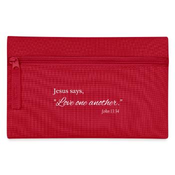 Aimez-vous les uns les autres – Foi chrétienne - Trousse - rouge - Devant
