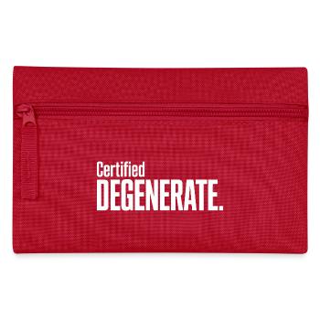 Certified Degenerate - Funny Gen Alpha Memes - Pencil Case - red - Front