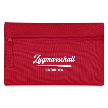 Zugmarschall Karneval 2026 Fasching Karnevalsumzug - Federtasche - Rot - Vorne