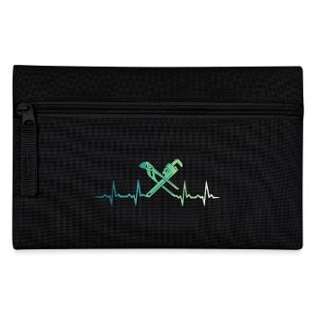 Heizungsingenieur, Klempnerherz - Federtasche - Schwarz - Vorne