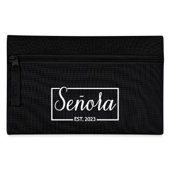 Señora Est. 2023 Fiançailles mariée à être mariage - Trousse - noir - Devant
