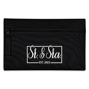 Sr. & Sra. Est. 2023 - Hochzeitsgeschenk für Männer & Frauen - Federtasche - Schwarz - Vorne