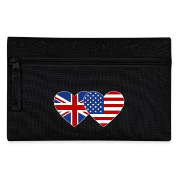 Großbritannien USA Flagge Herz - Federtasche - Schwarz - Vorne