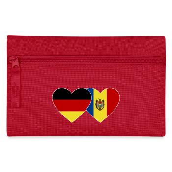 Deutschland Moldau Flagge Herz - Federtasche - Rot - Vorne
