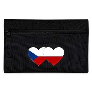 Tschechien Polen Flagge Herz breit - Federtasche - Schwarz - Vorne