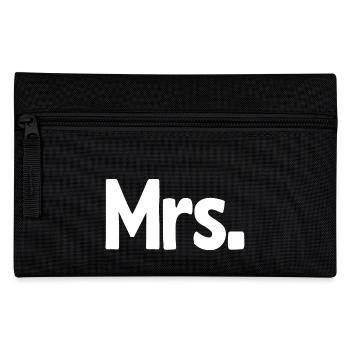 Mrs. Matching Couple Engagement Wedding Honeymoon - Pencil Case - black - Front