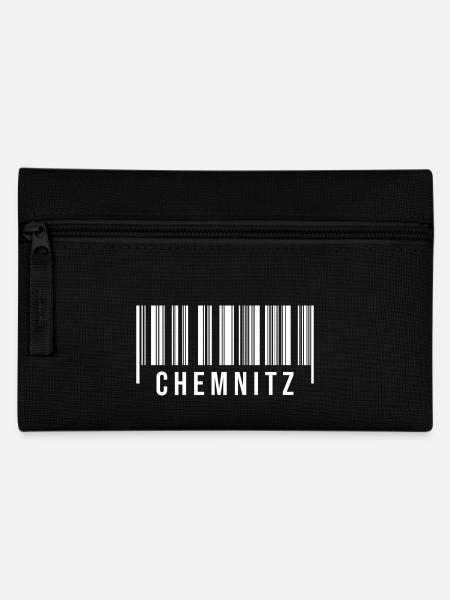Erzgebirge Strichcode Chemnitz - Federtasche - Schwarz
