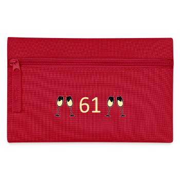 61e anniversaire 61 ans anniversaire 61 numéro - Trousse - rouge - Devant