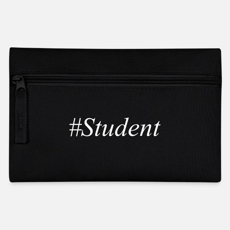 #Student Logo White - Pencil Case - black