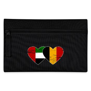 Vereinigte Arabische Emirate Belgien Flagge Herz - Federtasche - Schwarz - Vorne
