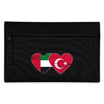 Vereinigte Arabische Emirate Türkei Flagge Herz - Federtasche - Schwarz - Vorne