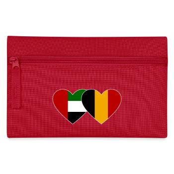 United Arab Emirates Belgium Flag Heart - Pencil Case - red - Front