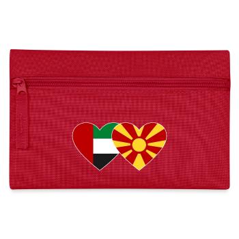 United Arab Emirates Macedonia Flag - Pencil Case - red - Front