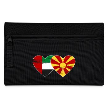 United Arab Emirates Macedonia Flag - Pencil Case - black - Front