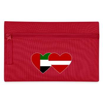 Vereinigte Arabische Emirate Lettland Flagge Herz - Federtasche - Rot - Vorne