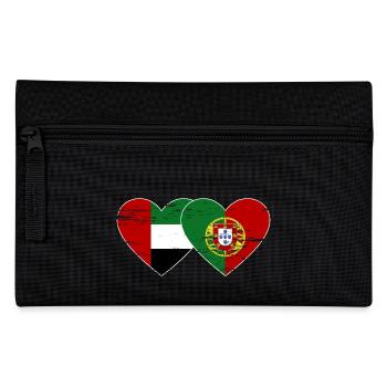 Vereinigte Arabische Emirate Portugal Flagge Herz - Federtasche - Schwarz - Vorne