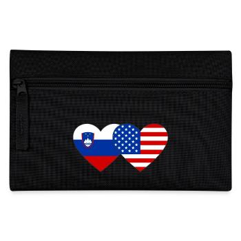 Slowenien USA Flagge Herz - Federtasche - Schwarz - Vorne