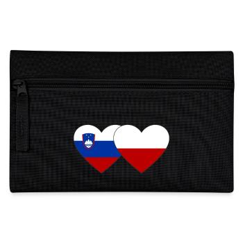 Slowenien Polen Flagge Herz - Federtasche - Schwarz - Vorne