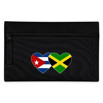 Kuba Jamaika Flagge Herz - Federtasche - Schwarz - Vorne