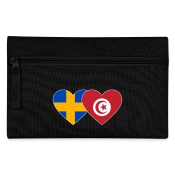 Suède Tunisie Drapeau Coeur - Trousse - noir - Devant