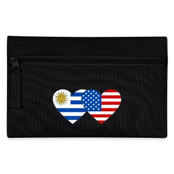 Uruguay USA Flagge Herz - Federtasche - Schwarz - Vorne