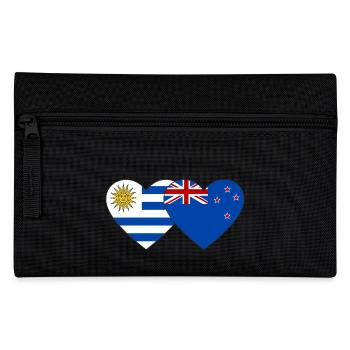Uruguay Nouvelle-Zélande Drapeau Coeur - Trousse - noir - Devant