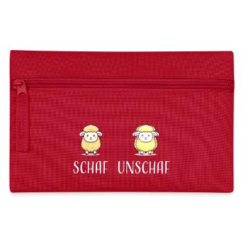 Schaf Unschaf lustiges cooles Geschenk - Federtasche - Rot - Vorne