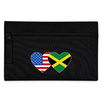 États-Unis Jamaïque drapeau mains forme coeur - Trousse - noir - Devant