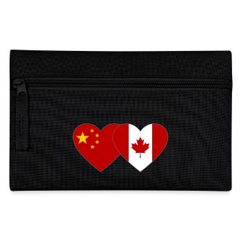 China Canada Flag Heart - Pencil Case - black - Front