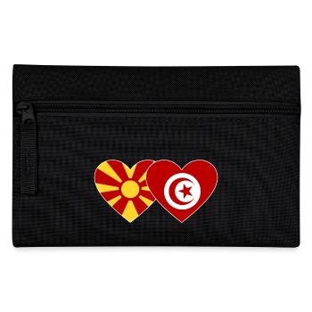Mazedonien Tunesien Flagge Herz - Federtasche - Schwarz - Vorne