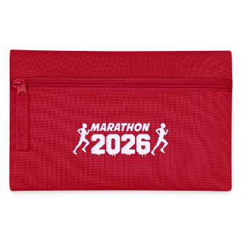 Marathon 2026 Runner Silhouette Design - Pencil Case - red - Front