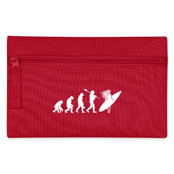 Surfing Evolution Female Surfer Silhouette Art - Pencil Case - red - Front