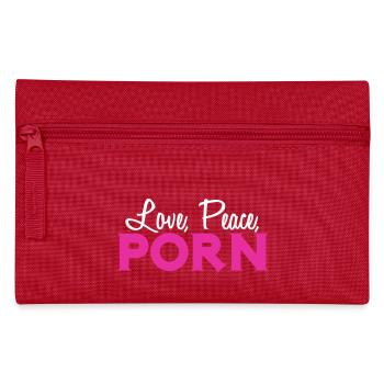 Love, Peace, Porn - Trousse - rouge - Devant
