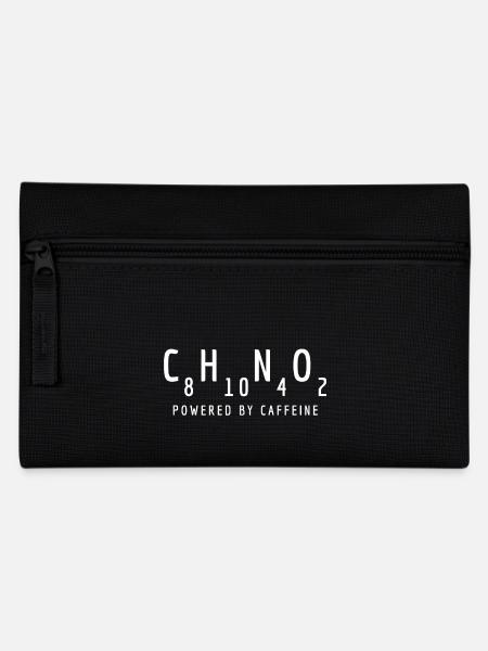 Angetrieben durch Koffein: C8H10N4O2 - Federtasche - Schwarz
